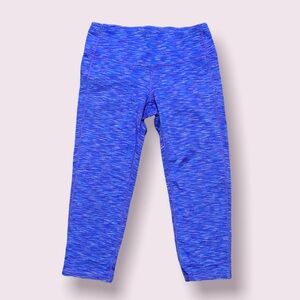 Athleta blue and purple capri yoga leggings.